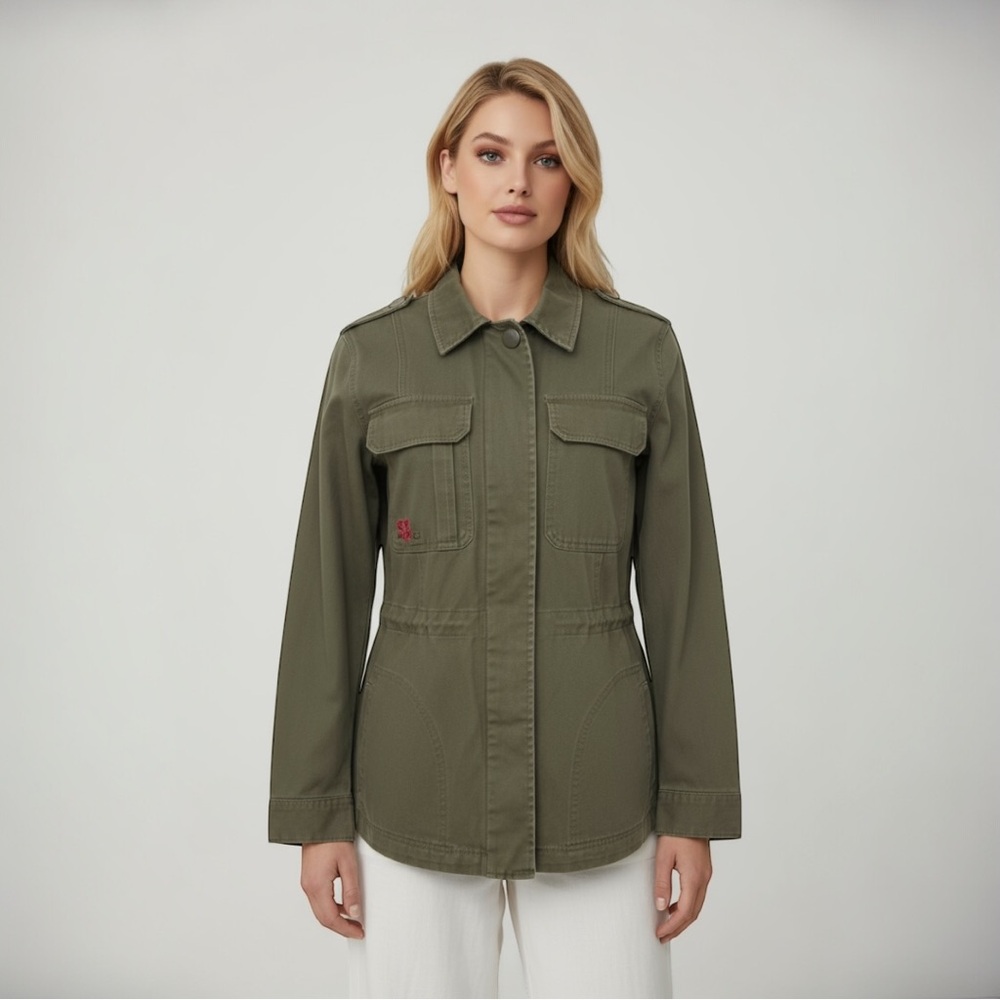 26 International Olive Embroidered Utility Jacket - Picture 11 of 11